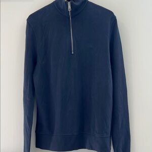 Burberry Men's Brit Pima Cotton 1/2 Zip Pullover Sweater - Size Medium - Navy